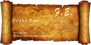 Fritz Ede névjegykártya